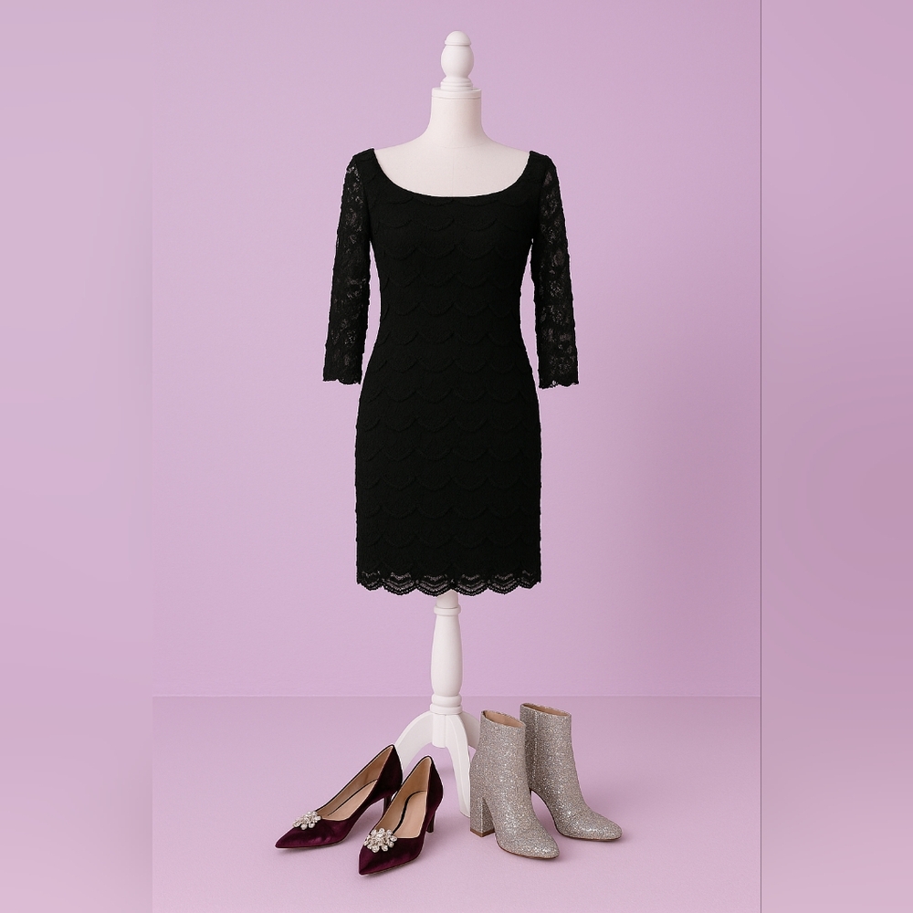 Elegant Black Lace Dress